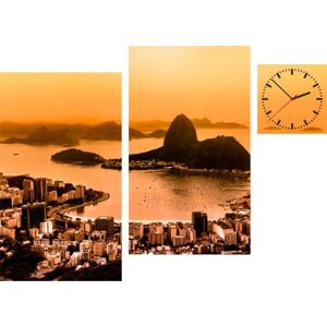 3-dielny obraz s hodinami, Irregular Rio