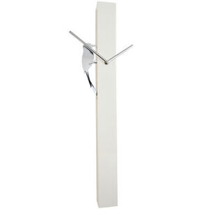 Designové nástenné hodiny 24595 Balvi Woodpecker white 65cm