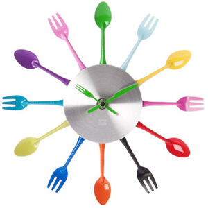 Kuchynské nástenné hodiny Silverware Cutlery mini 25cm