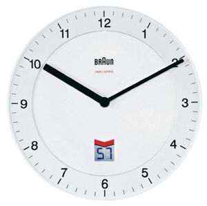 Nástenné hodiny DCF Braun, biele 20cm