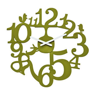 Nástenné hodiny Koziol PI:P olivová, 45cm