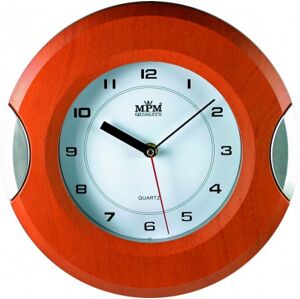 Nástenné hodiny MPM, 2506.5070 - hnedá/strieborná, 27cm