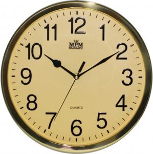 Nástenné hodiny MPM, 3169.80 - zlatá, 31cm