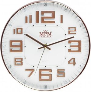 Nástenné hodiny MPM, 3225.81 - šampaň, 30cm