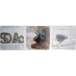 Obraz na plátne 30x90cm lavender & soap bielo-šedý