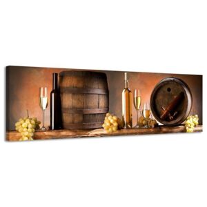 Obraz na plátne Panoráma, Wood & Wine, 158x46cm