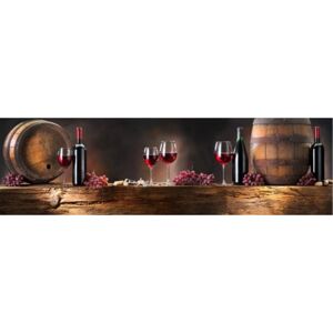 Obraz na plátne Panoráma Wood & Wine Red, 158x46cm