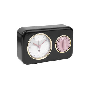 Kuchynské hodiny s časovačom Present Time Nostalgia, PT2970BK, 17cm
