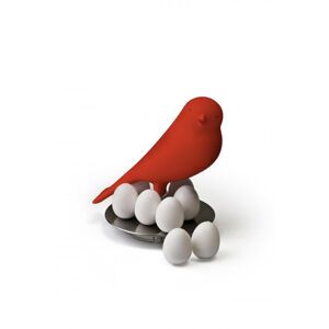 Stojanček s magnetmi Qualy Magnetic Egg Sparrow, červený