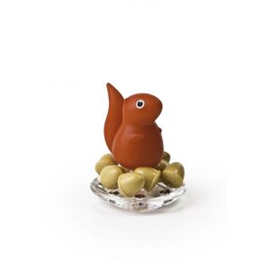 Stojanček s pripínačkami Qualy Squirrel & Acorn, červený