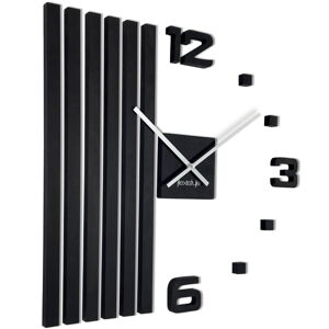 Čierne dubové nástenné hodiny Lamele 60cm FlexiStyle z230