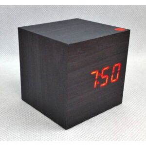 Čierne LED hodiny s dátumom a budíkom EuB 8467, 6 cm