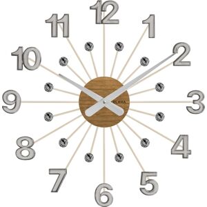 Drevené hodiny s kameňmi Vlaha design VCT1082, 49cm šedá