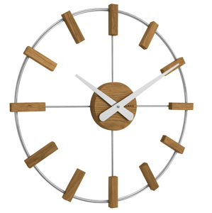 Drevené strieborné hodiny Vlaha VCT1061, 50 cm