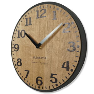Dubové nástenné hodiny Elegante Flex z227-1d-1-x tmavohnedé, 30 cm