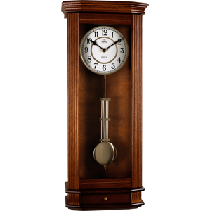 Drevené nástenné hodiny s kyvadlom MPM E03.3892.50, 62cm