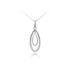 Minet Luxusný strieborný náhrdelník s bielými zirkónmi