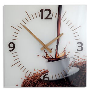 Sklenené nástenné hodiny Coffee 2 Flex z51c s-d-x, 30 cm