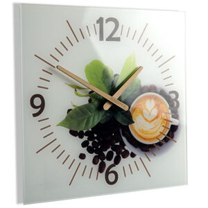 Sklenené nástenné hodiny Coffee 3 Flex z51d s-d-x, 30 cm
