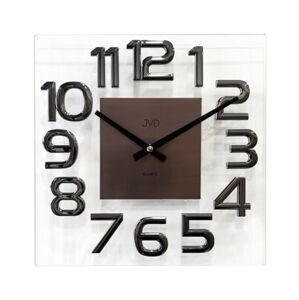Nástenné sklenené hodiny JVD HT110.2, 32cm hnedá