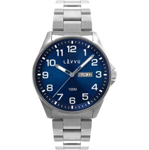 Pánske hodinky z nehrdzavejúcej ocele Lavvu 0141 so svietiacimi číslami, BERGEN Blue