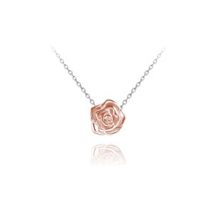 Rose gold strieborný náhrdelník Minet Ružička