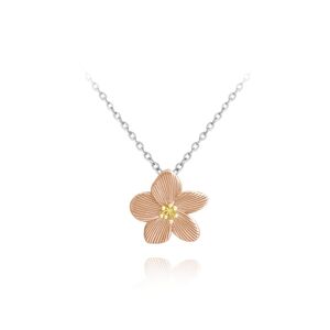 Rose Gold rozkvitnutý strieborný náhrdelník Minet Flowers