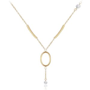 Zlatý náhrdelník s bielym zirkónom Minet JMG0059WGN48