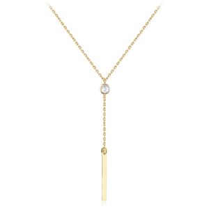 Zlatý náhrdelník s bielym zirkónom Minet JMG0103WGN45